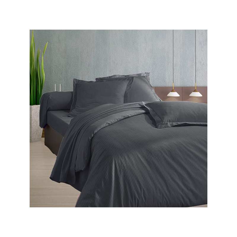 X Satin De Coton Housse De Couette Anthracite