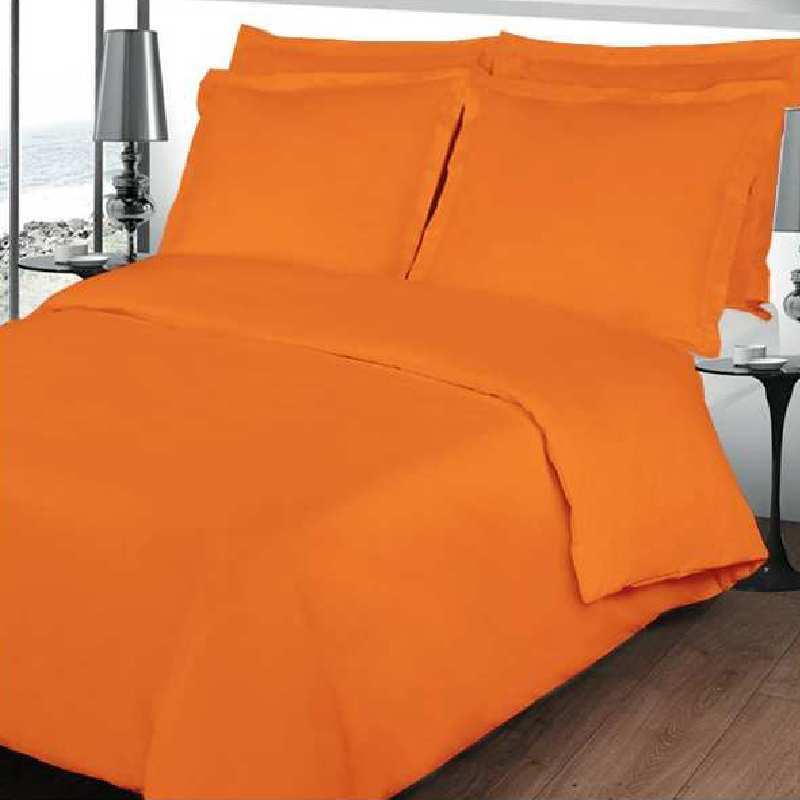 Housse de Couette Orange Percale de Coton