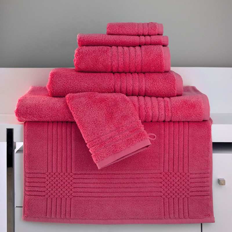 Lot de 2 gants de toilette BYSANTINE rose en coton