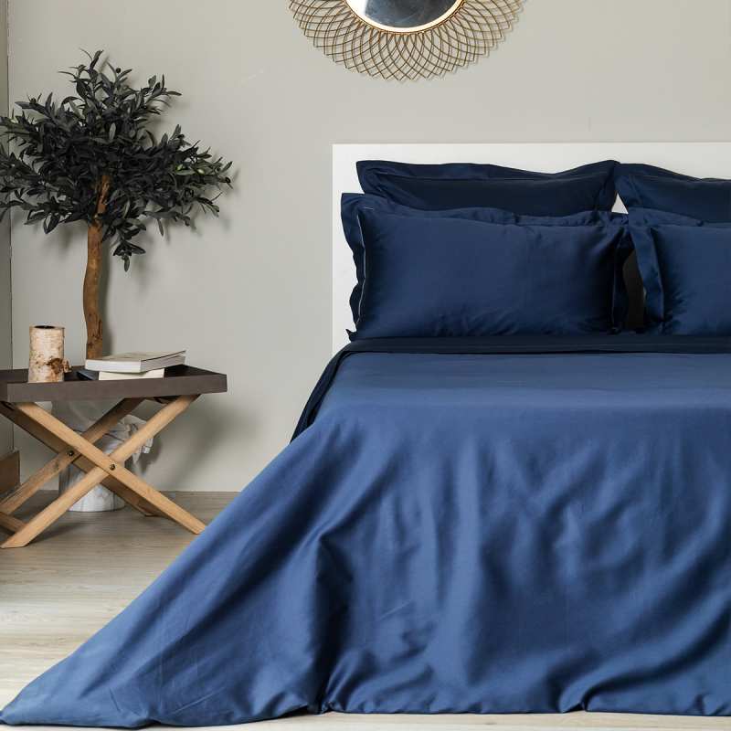 Drap-housse Coton Bleu Bonnet 25 - 160x200 cm - Le Roi du Matelas
