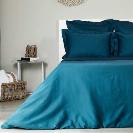 Le Roi du Matelas - Drap-housse Coton Bleu Bonnet 30 - 140x200 cm