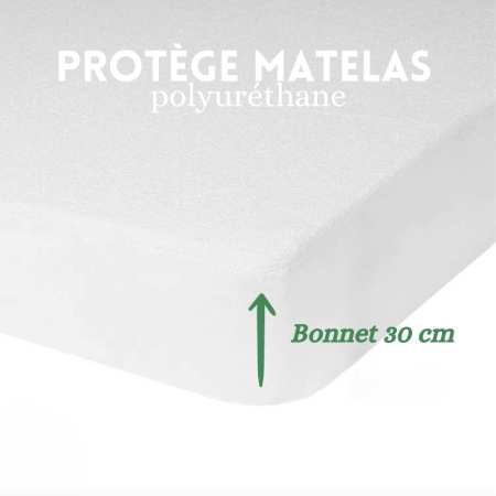 Protège Matelas 140x190 cm Eponge Blanc Protection Literie Douceur
