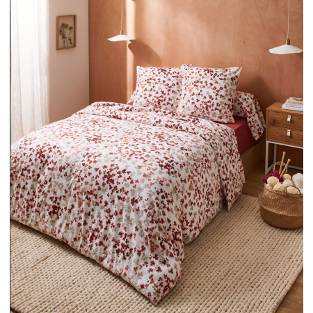 Snoozing drap-housse flanelle - Rouge 