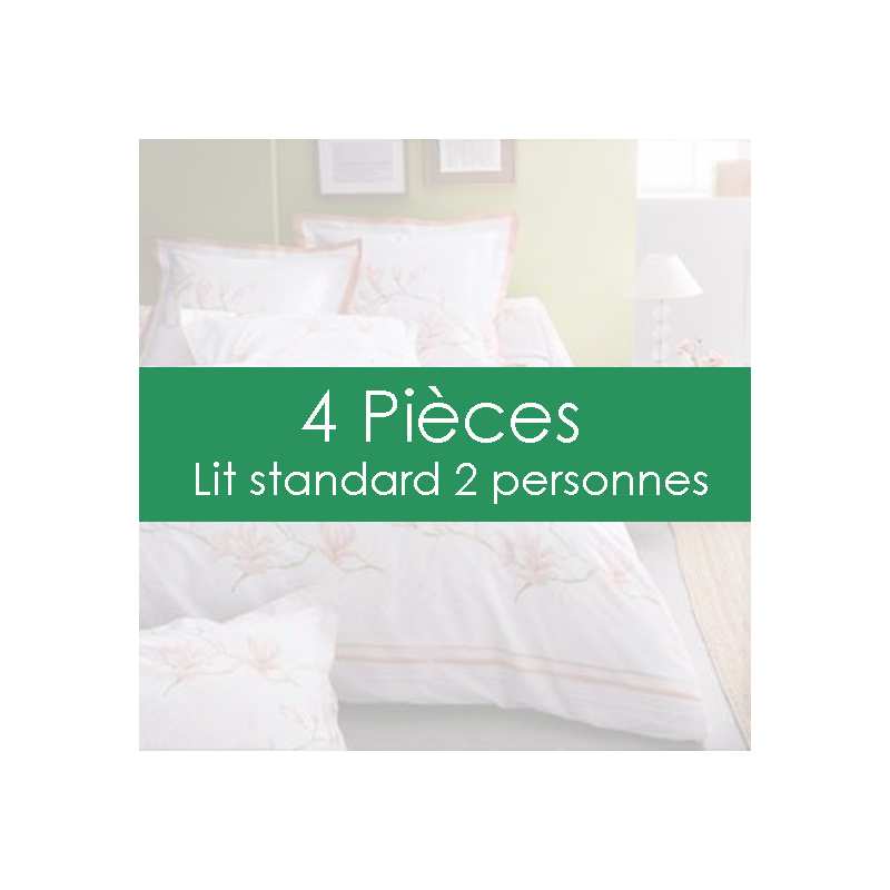 "Parure de Draps" 4 pièces pour lit Standard 2 personnes